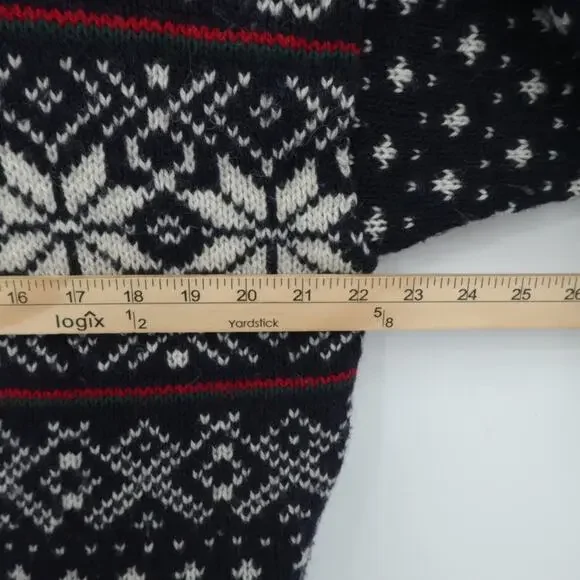 Vintage LL Bean Cardigan Womens XL Blue Nordic Fair Isle Nordic Birds Eye USA‎ - Picture 5 of 10